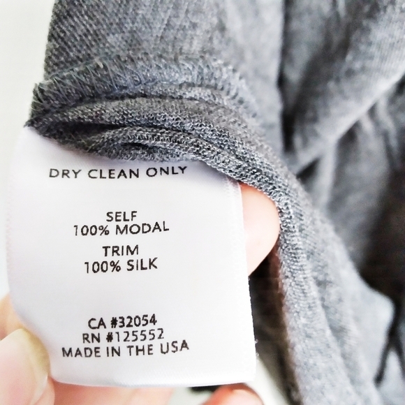 Dolan Anthropologie Gray Deep V Neck Sequin Blouse - Picture 5 of 7